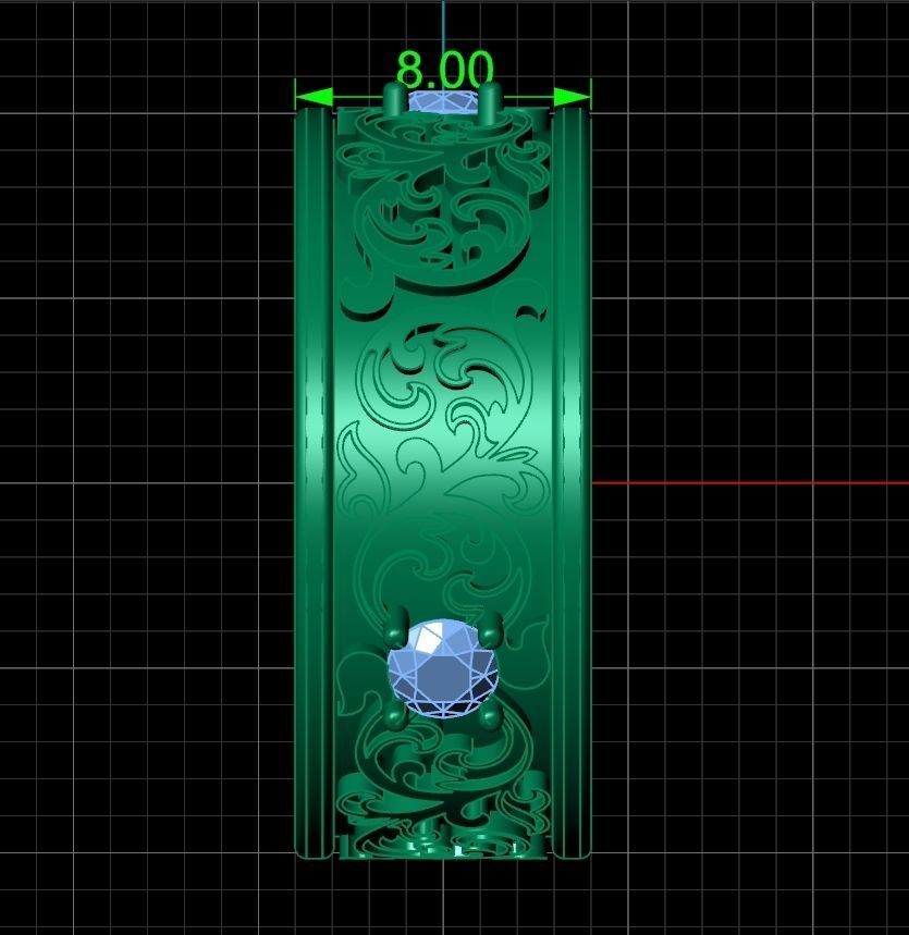 leaf pattern Wedding Ring 1287 3D print model_9