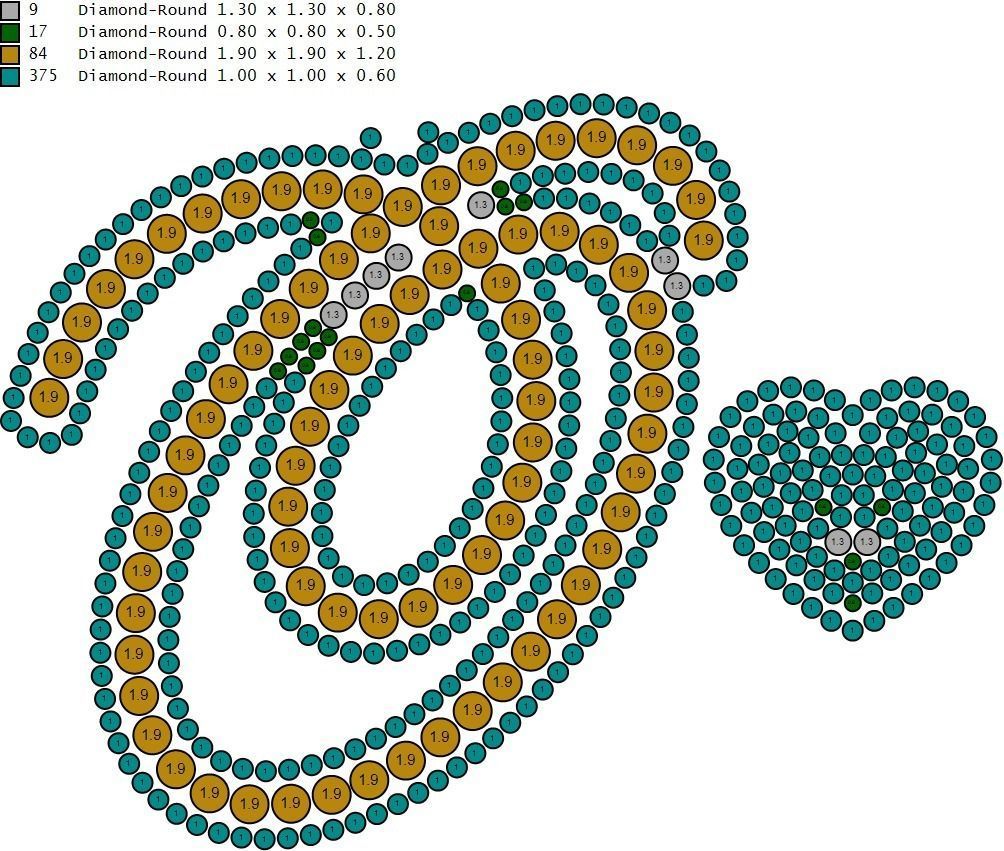 Custom Cursive Initial O Letter Diamond Pendant A to Z Alphabet 3D print model_18