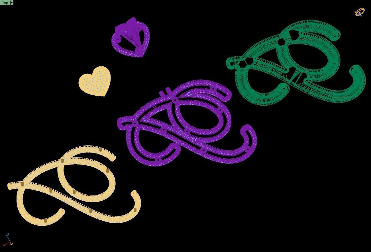 Custom Cursive Initial P Letter Diamond Pendant A to Z Alphabet 3D print model_17