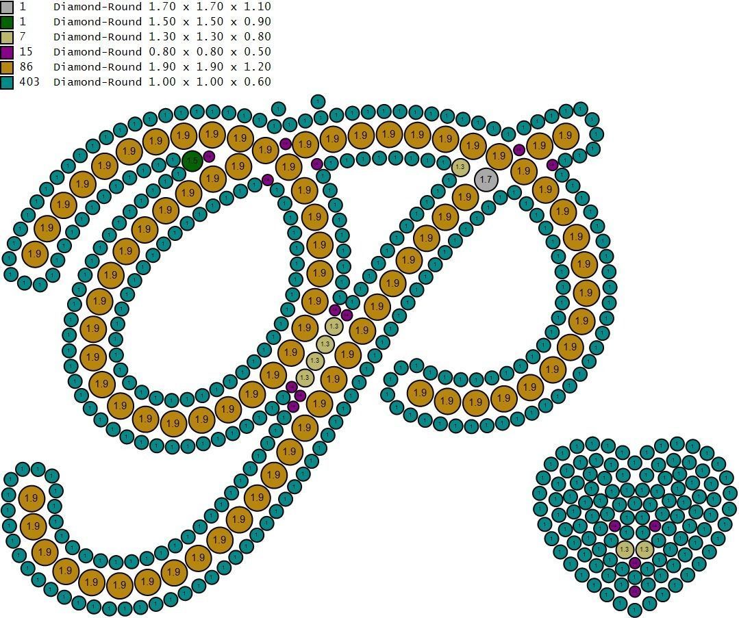 Custom Cursive Initial P Letter Diamond Pendant A to Z Alphabet 3D print model_19