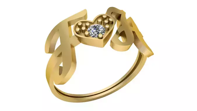 Customizable Alphabets Ring 3d Printable Model