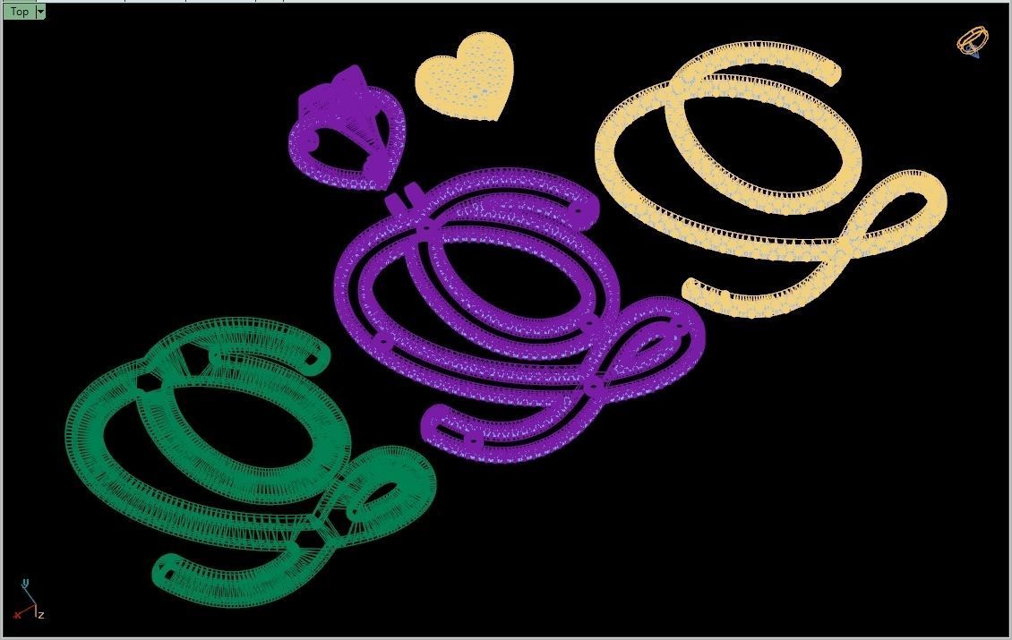 Custom Cursive Initial Q Letter Diamond Pendant A to Z Alphabet 3D print model_16