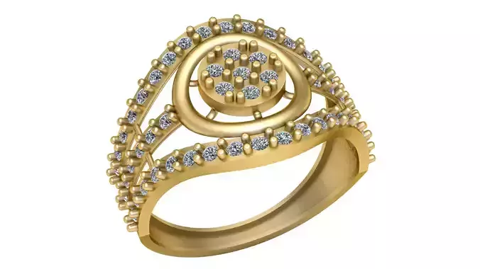 Filigree Engagement Diamond Ring 3d printable Model