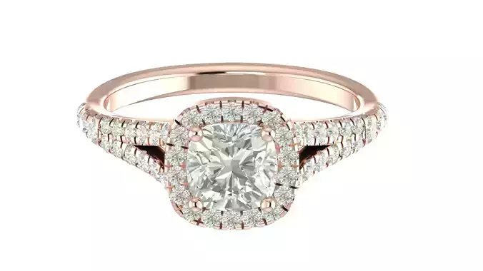 Halo cushion ring 