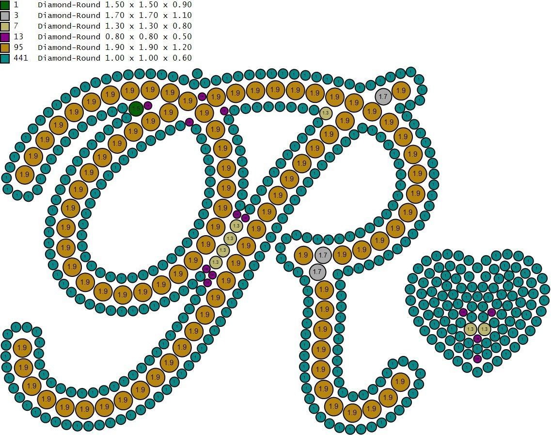 Custom Cursive Initial R Letter Diamond Pendant A to Z Alphabet 3D print model_19