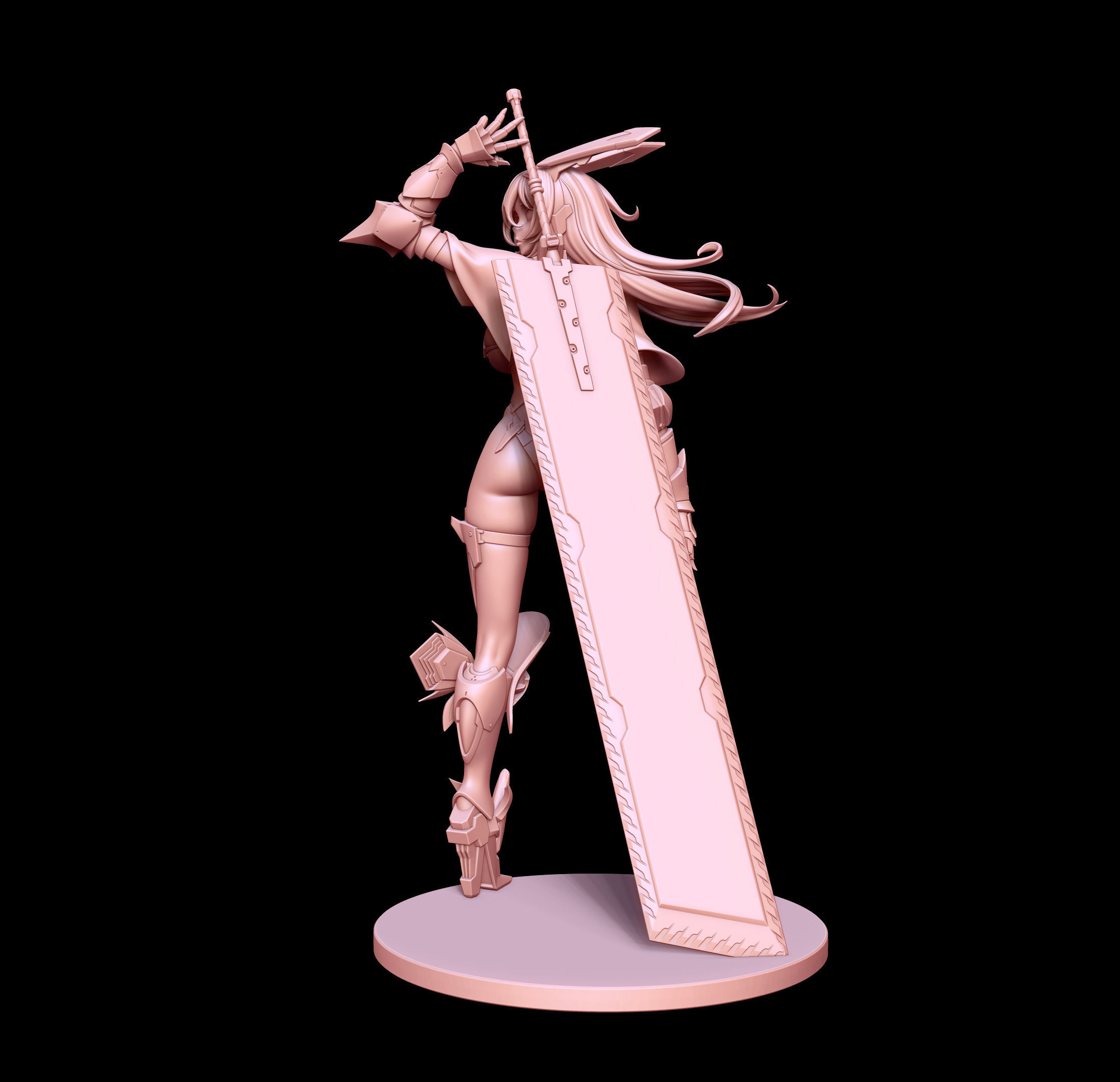 Mecha bunny 1 anime figurine 3D print model_7