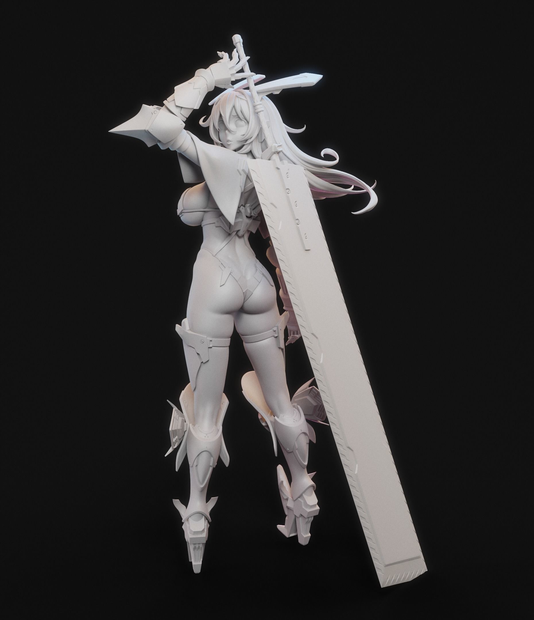 Mecha bunny 1 anime figurine 3D print model_2