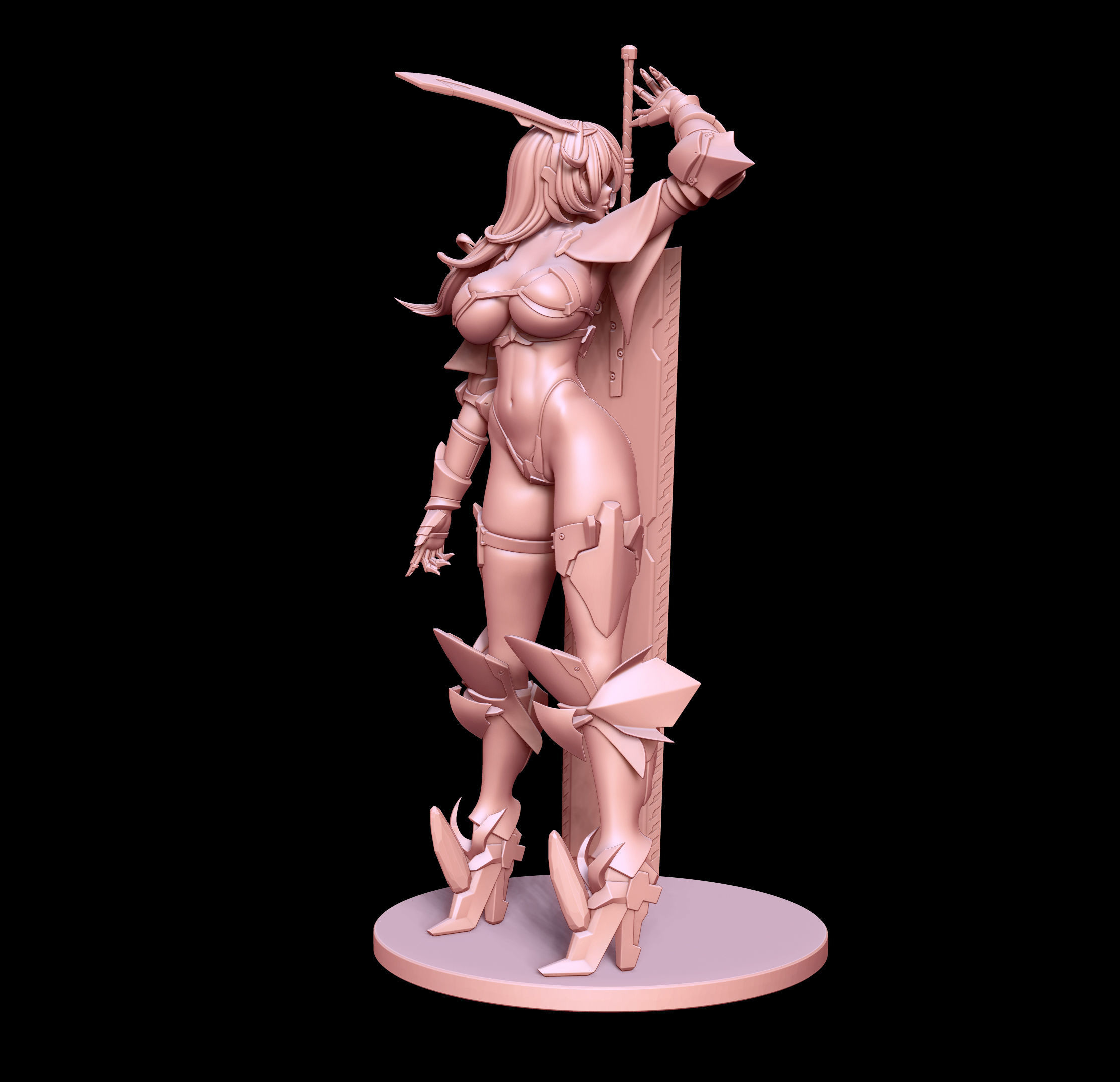 Mecha bunny 1 anime figurine 3D print model_4