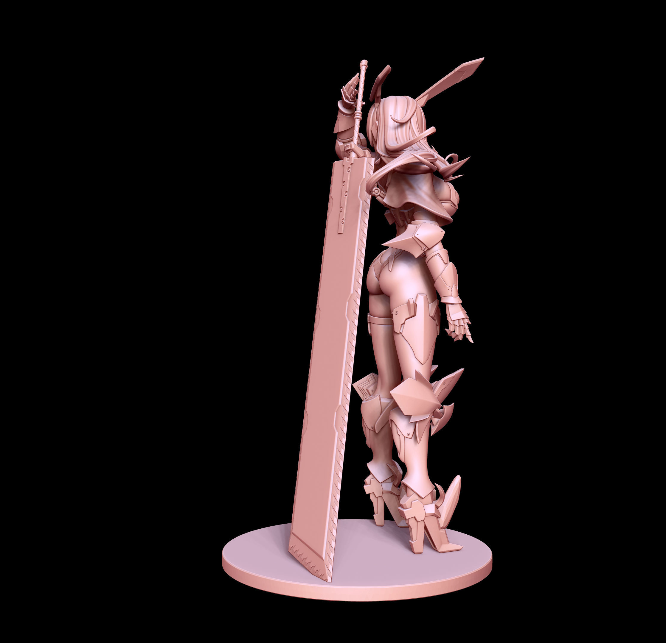 Mecha bunny 1 anime figurine 3D print model_6