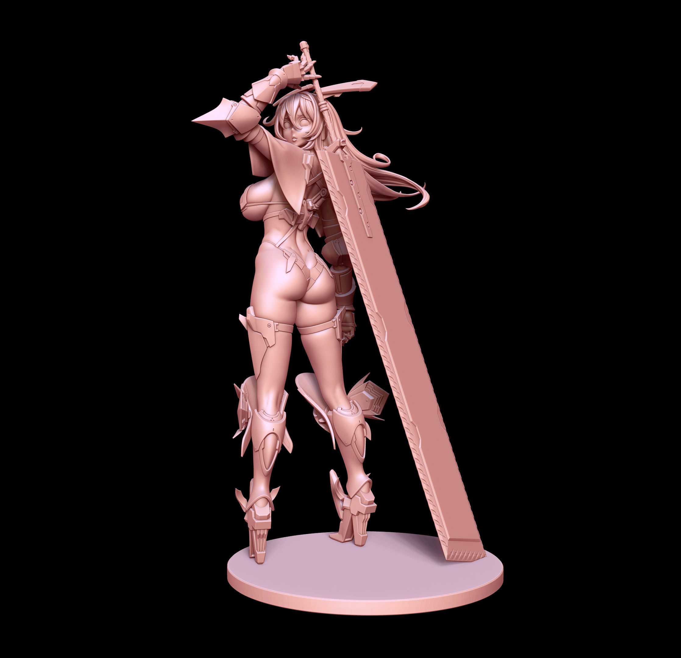 Mecha bunny 1 anime figurine 3D print model_3