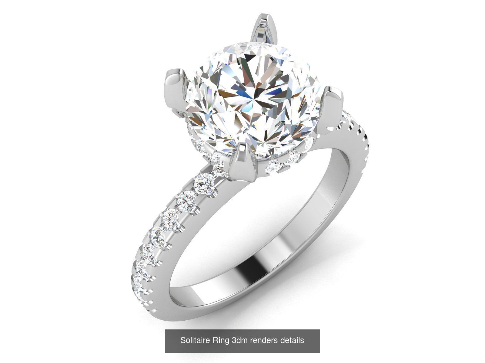 73 Solitaire Ring 3dm renders details  3D Model Collection_53