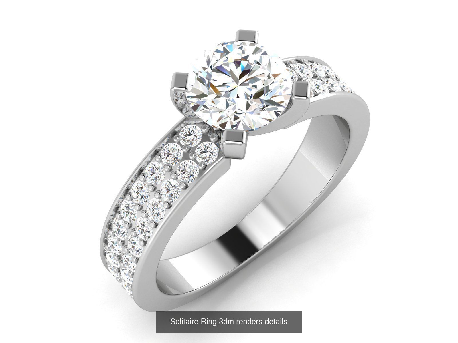 73 Solitaire Ring 3dm renders details  3D Model Collection_31