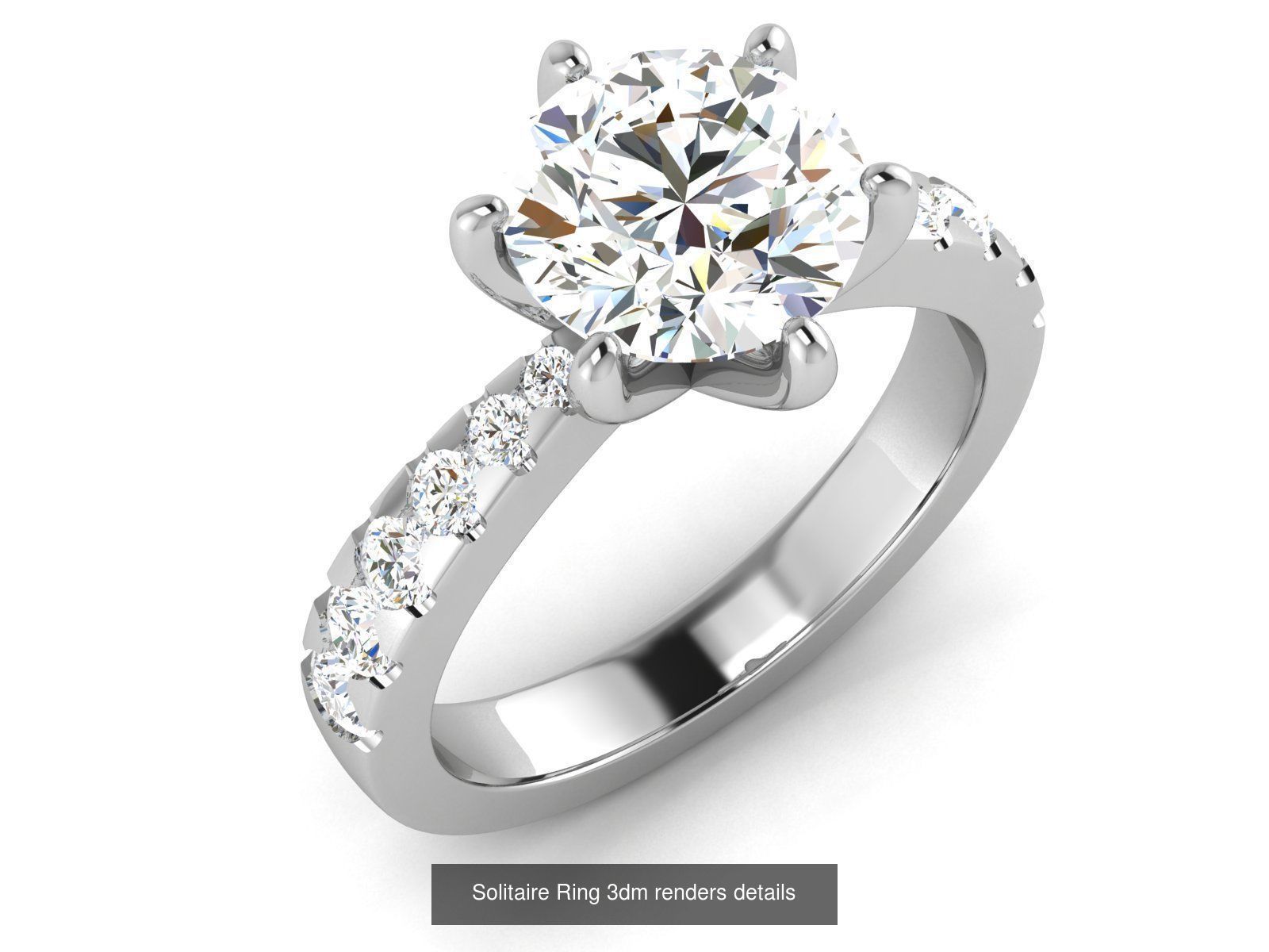 73 Solitaire Ring 3dm renders details  3D Model Collection_32