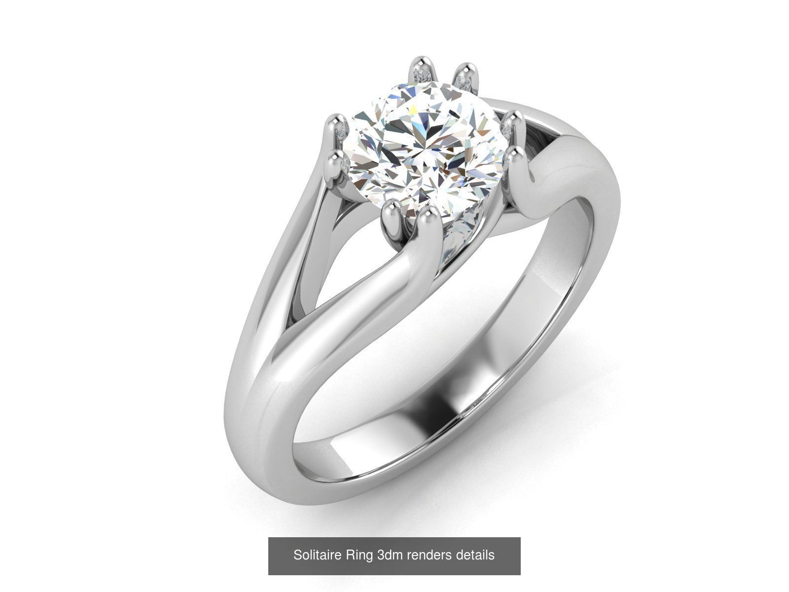 73 Solitaire Ring 3dm renders details  3D Model Collection_27