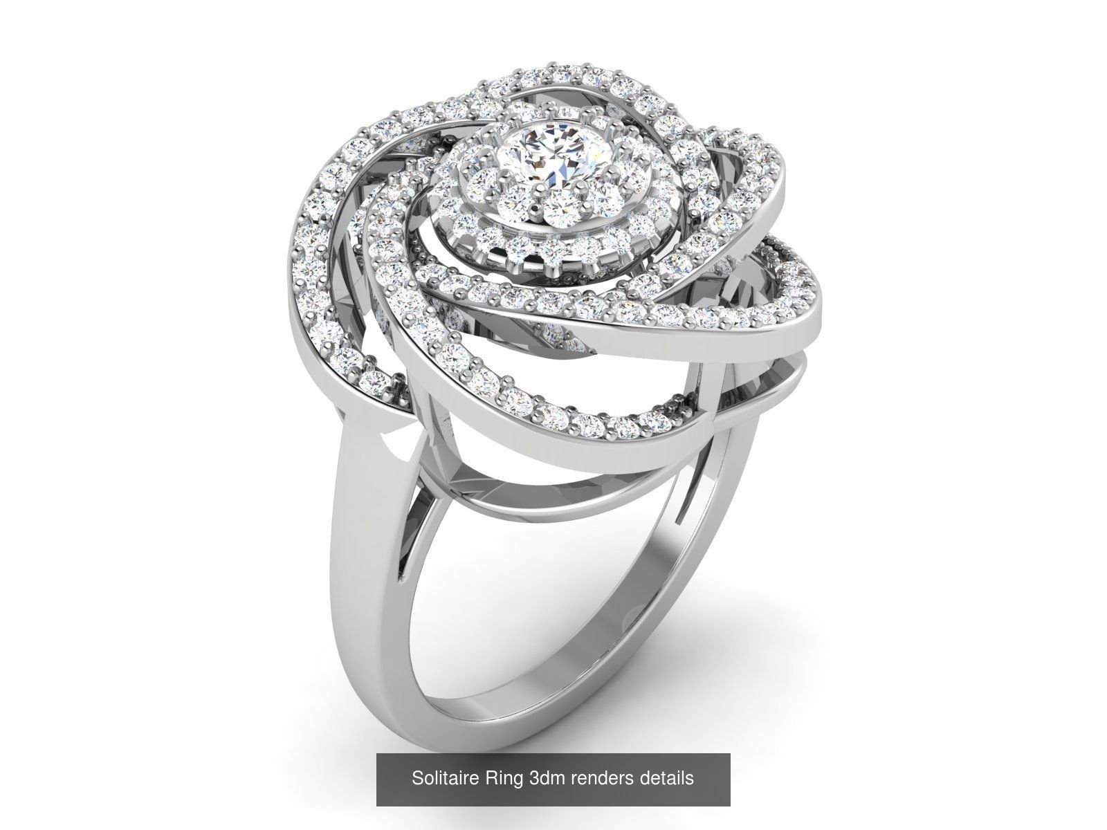 73 Solitaire Ring 3dm renders details  3D Model Collection_39