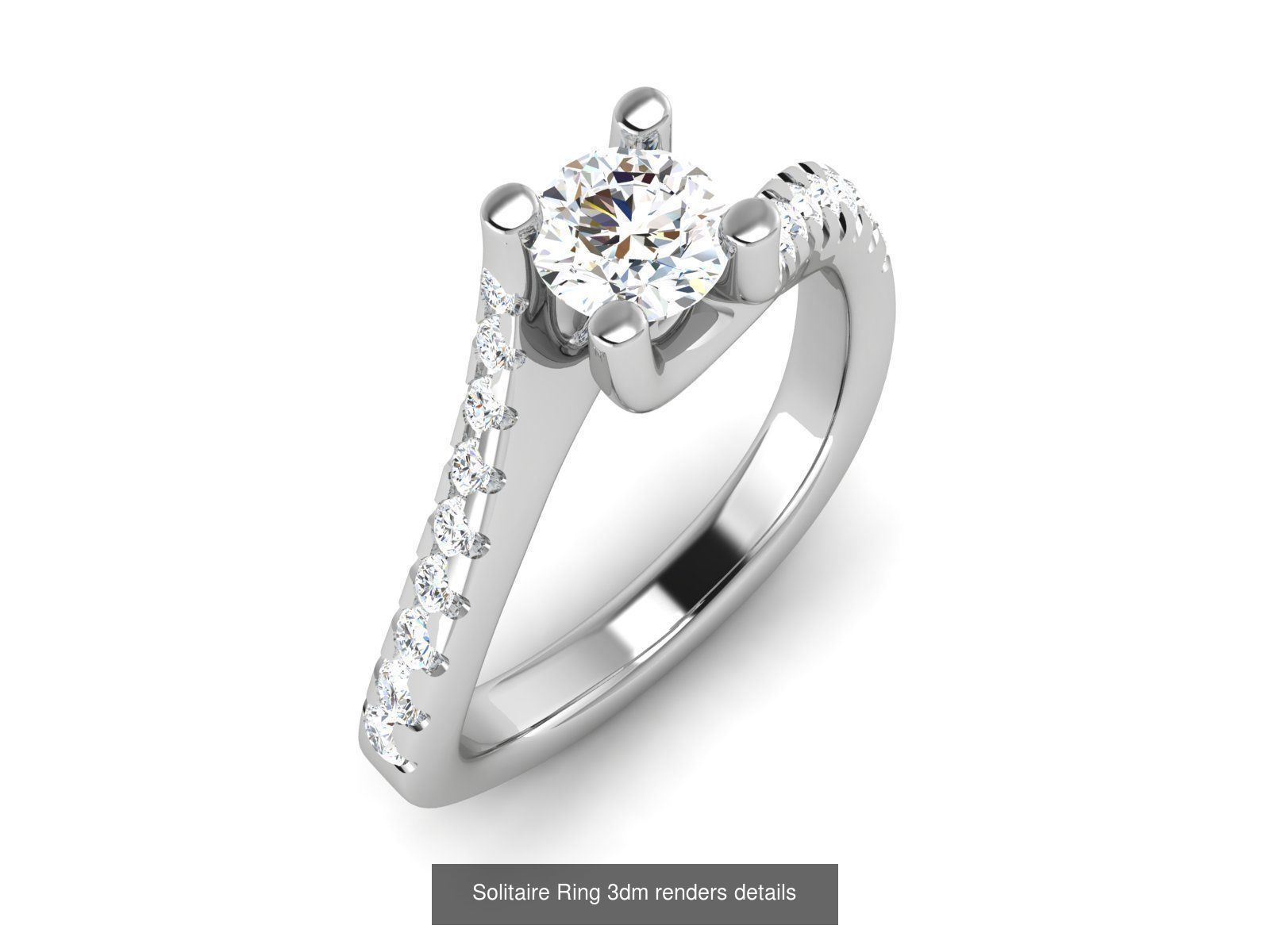 73 Solitaire Ring 3dm renders details  3D Model Collection_43