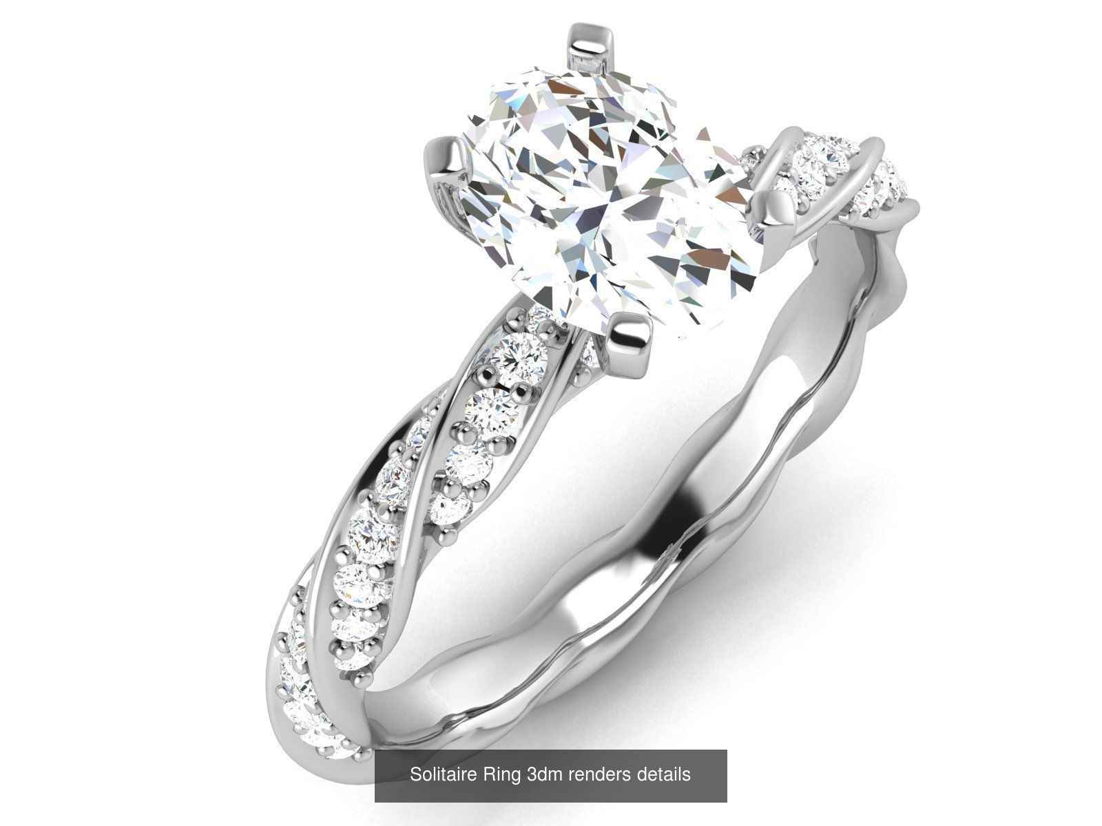 73 Solitaire Ring 3dm renders details  3D Model Collection_34