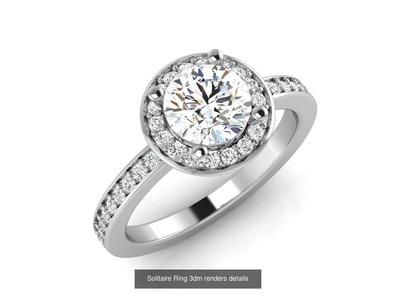 73 Solitaire Ring 3dm renders details  3D Model Collection_73