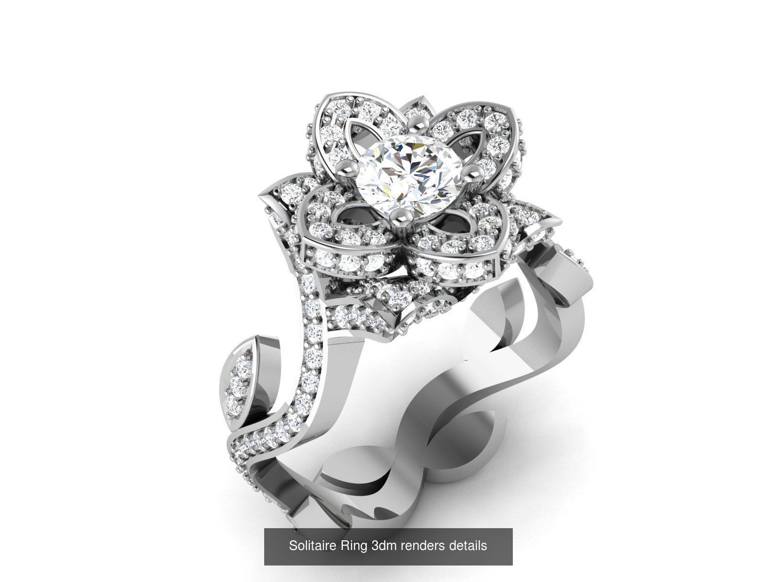 73 Solitaire Ring 3dm renders details  3D Model Collection_19