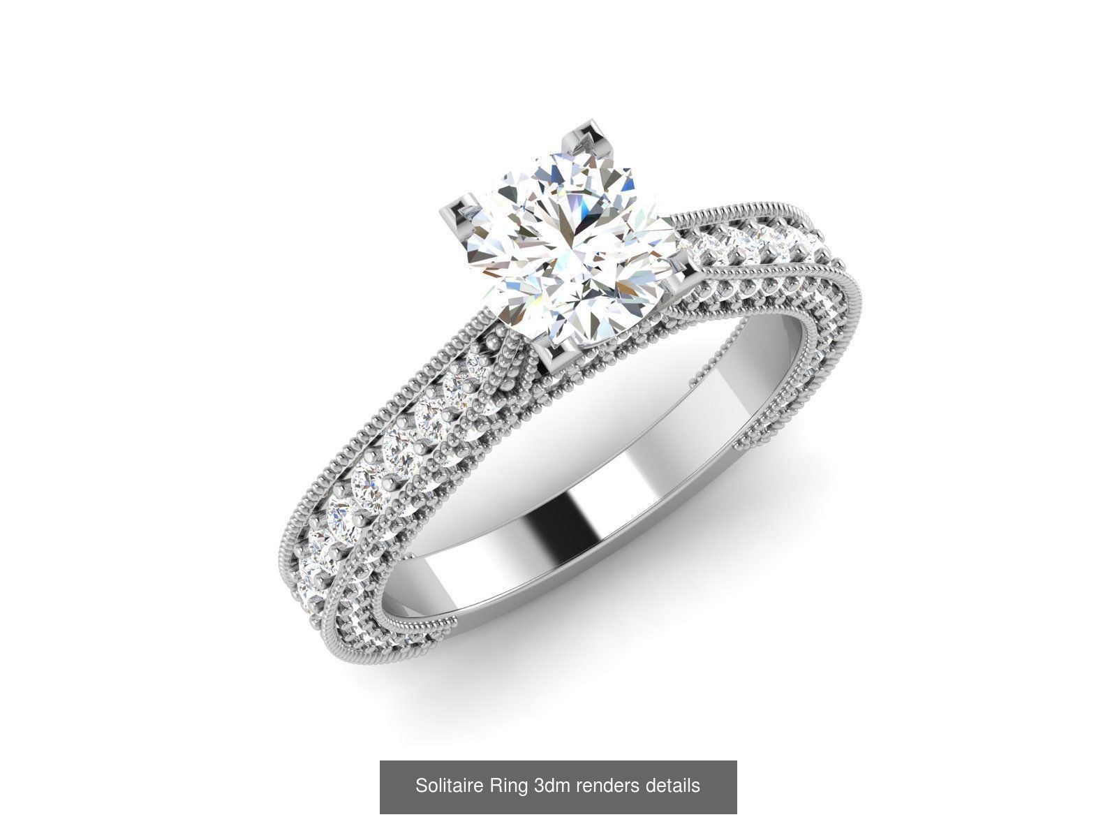 73 Solitaire Ring 3dm renders details  3D Model Collection_63