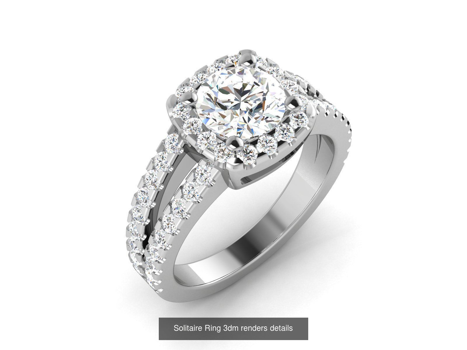 73 Solitaire Ring 3dm renders details  3D Model Collection_25