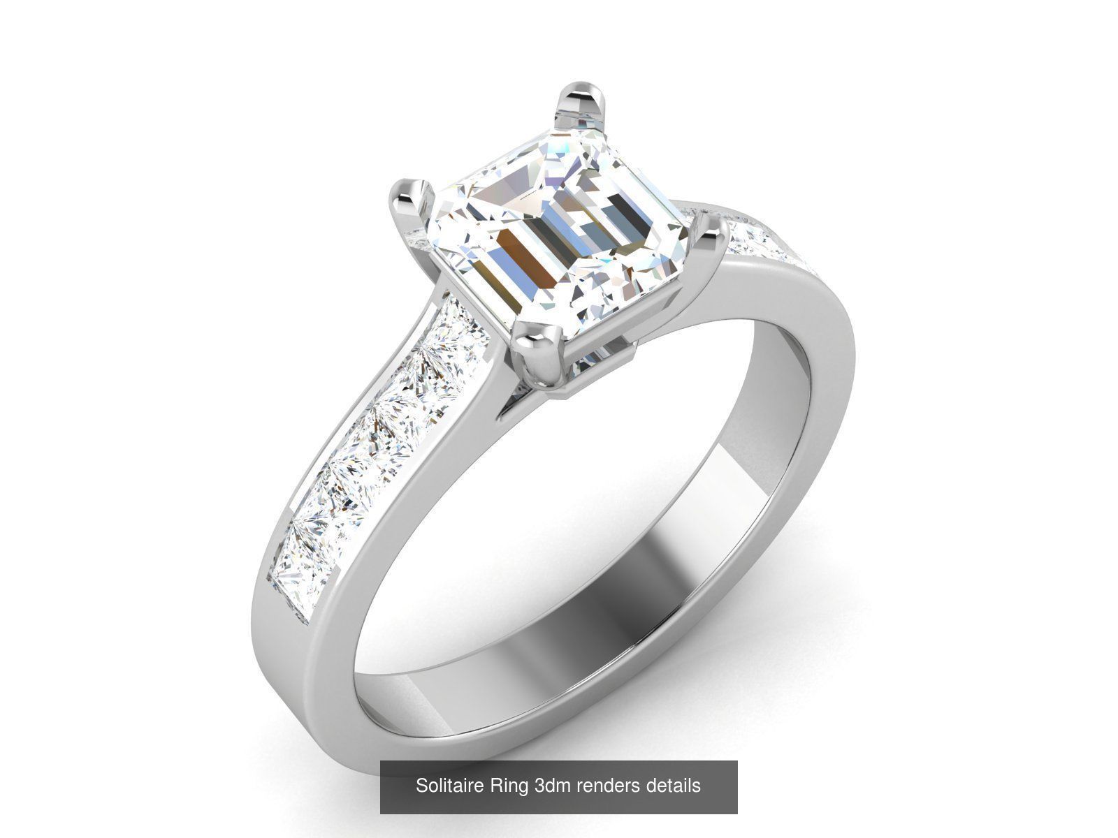 73 Solitaire Ring 3dm renders details  3D Model Collection_5