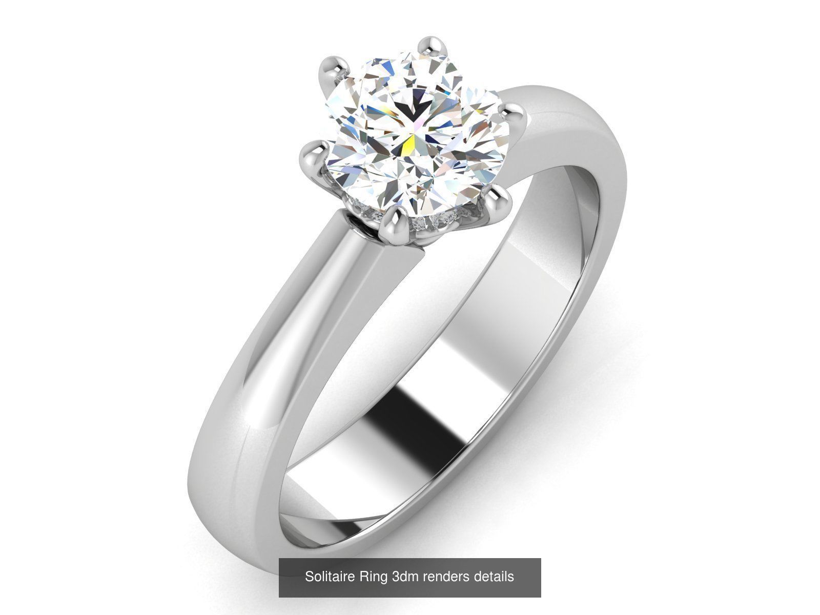 73 Solitaire Ring 3dm renders details  3D Model Collection_1
