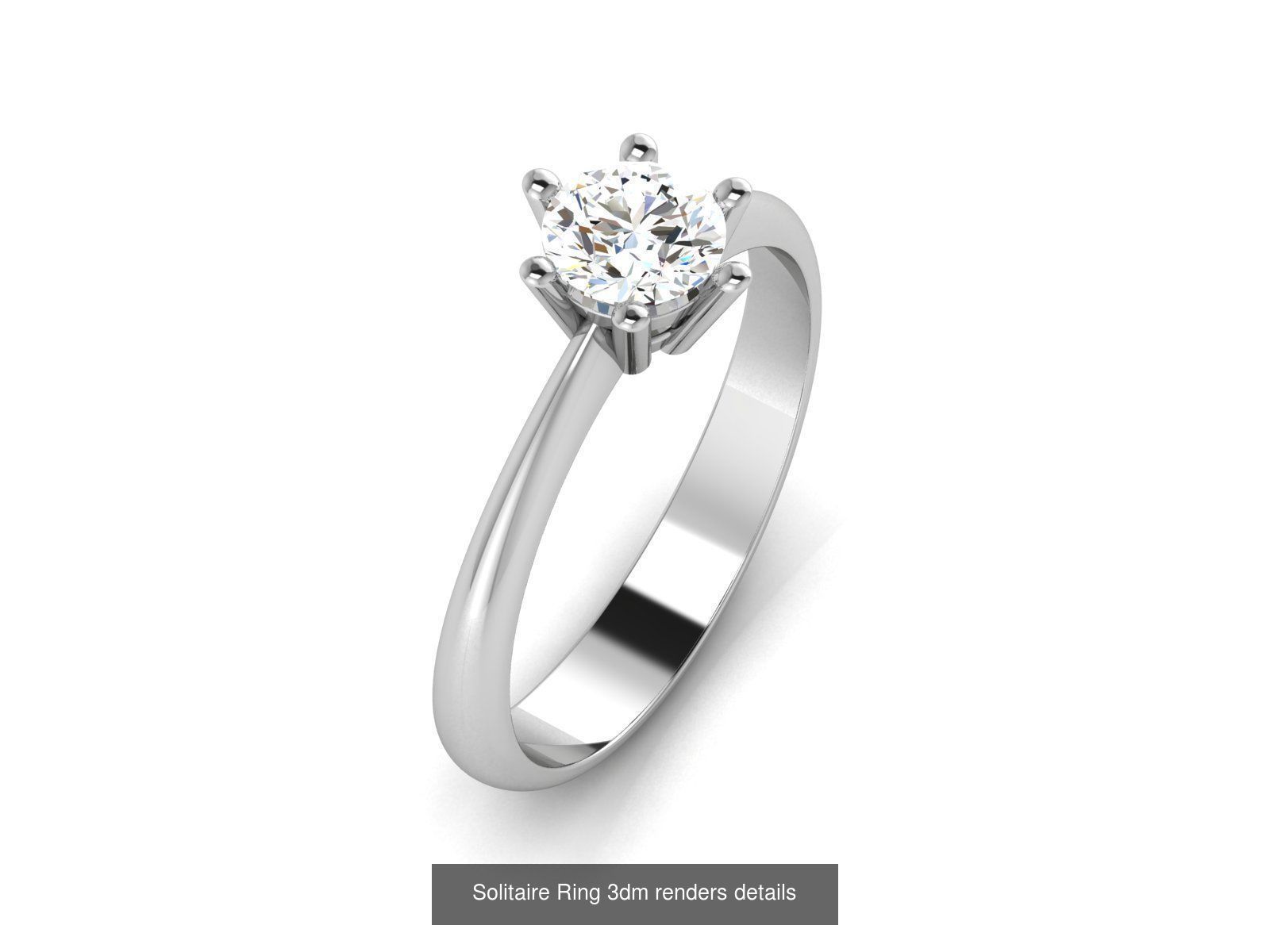 73 Solitaire Ring 3dm renders details  3D Model Collection_8