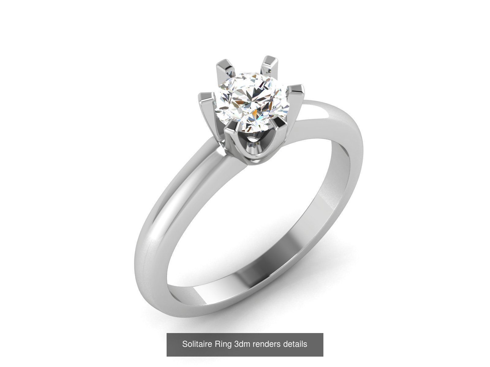 73 Solitaire Ring 3dm renders details  3D Model Collection_26