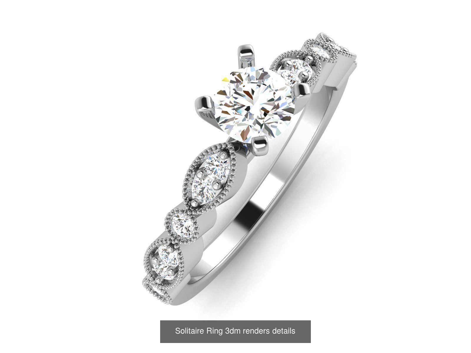 73 Solitaire Ring 3dm renders details  3D Model Collection_68
