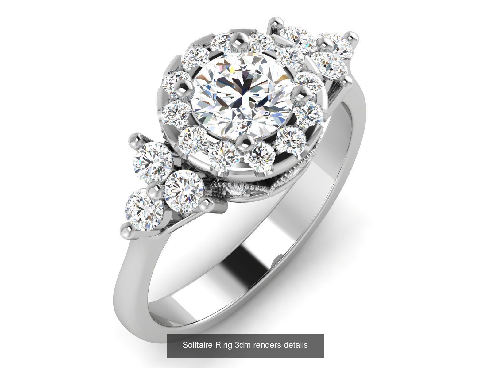73 Solitaire Ring 3dm renders details  3D Model Collection_44