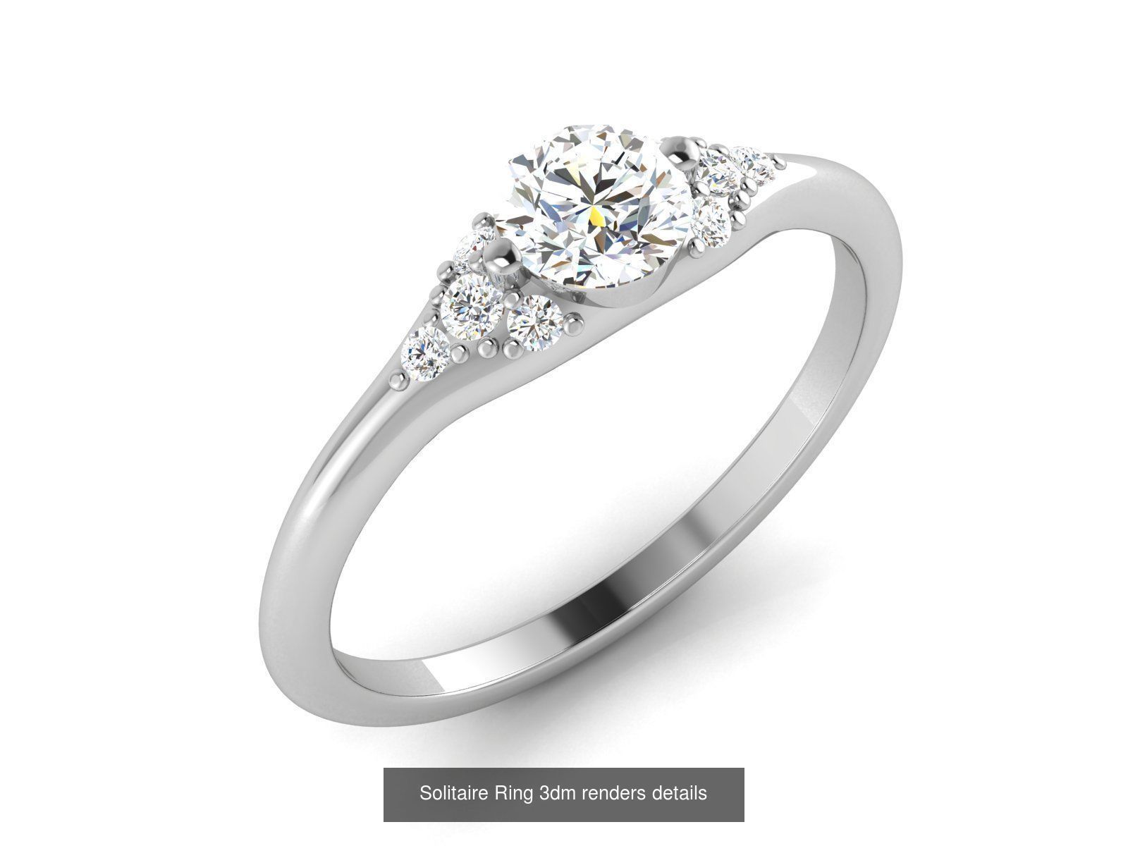 73 Solitaire Ring 3dm renders details  3D Model Collection_18