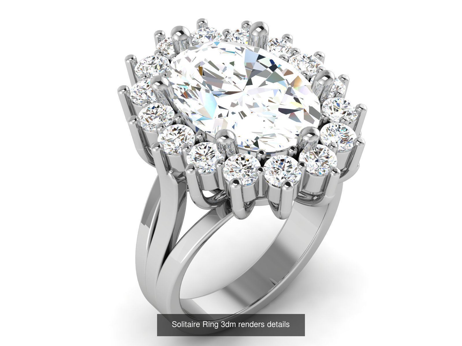 73 Solitaire Ring 3dm renders details  3D Model Collection_10