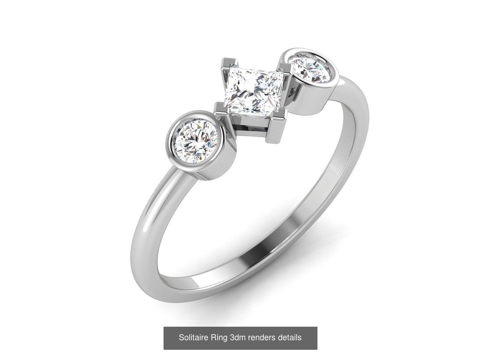 73 Solitaire Ring 3dm renders details  3D Model Collection_52