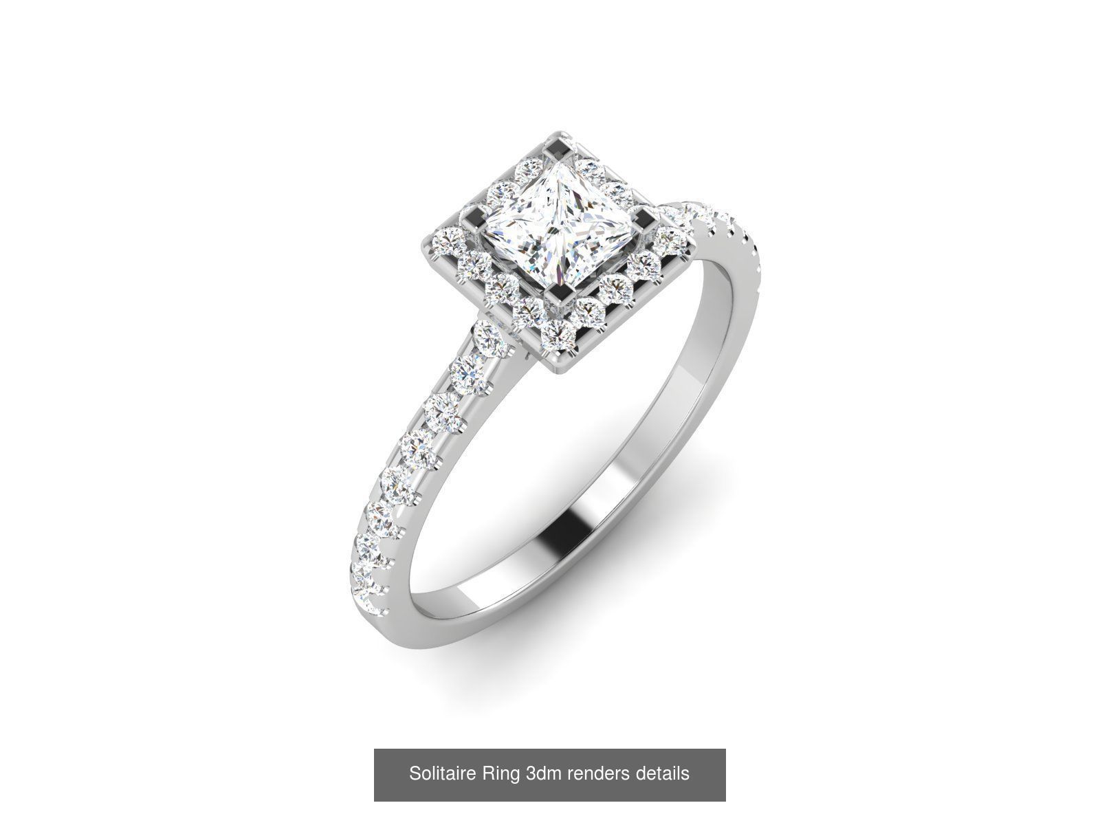 73 Solitaire Ring 3dm renders details  3D Model Collection_37