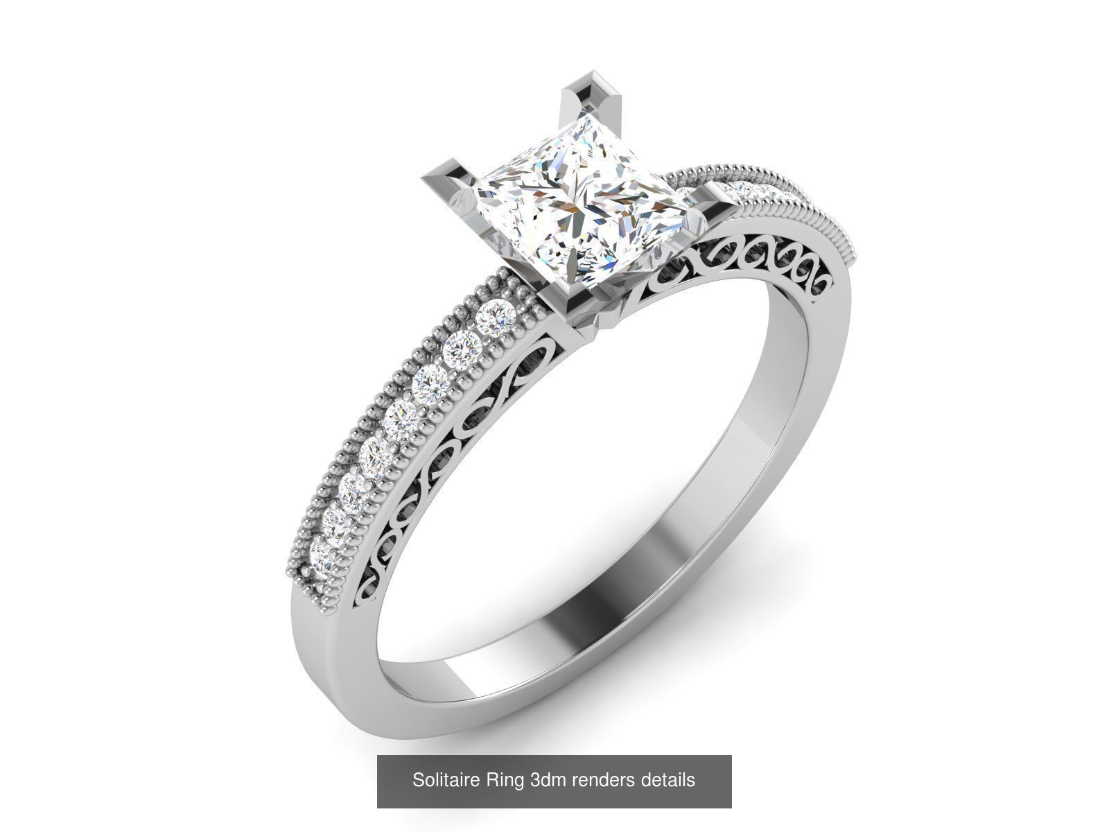 73 Solitaire Ring 3dm renders details  3D Model Collection_46