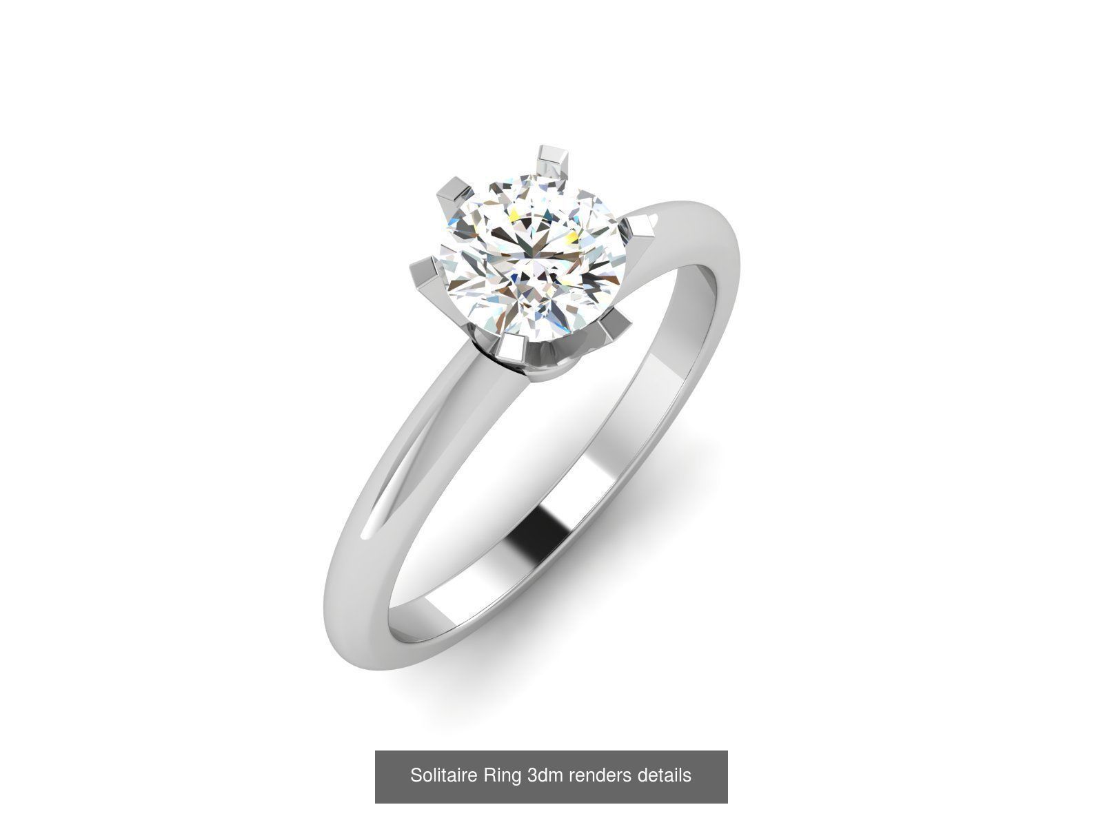 73 Solitaire Ring 3dm renders details  3D Model Collection_36