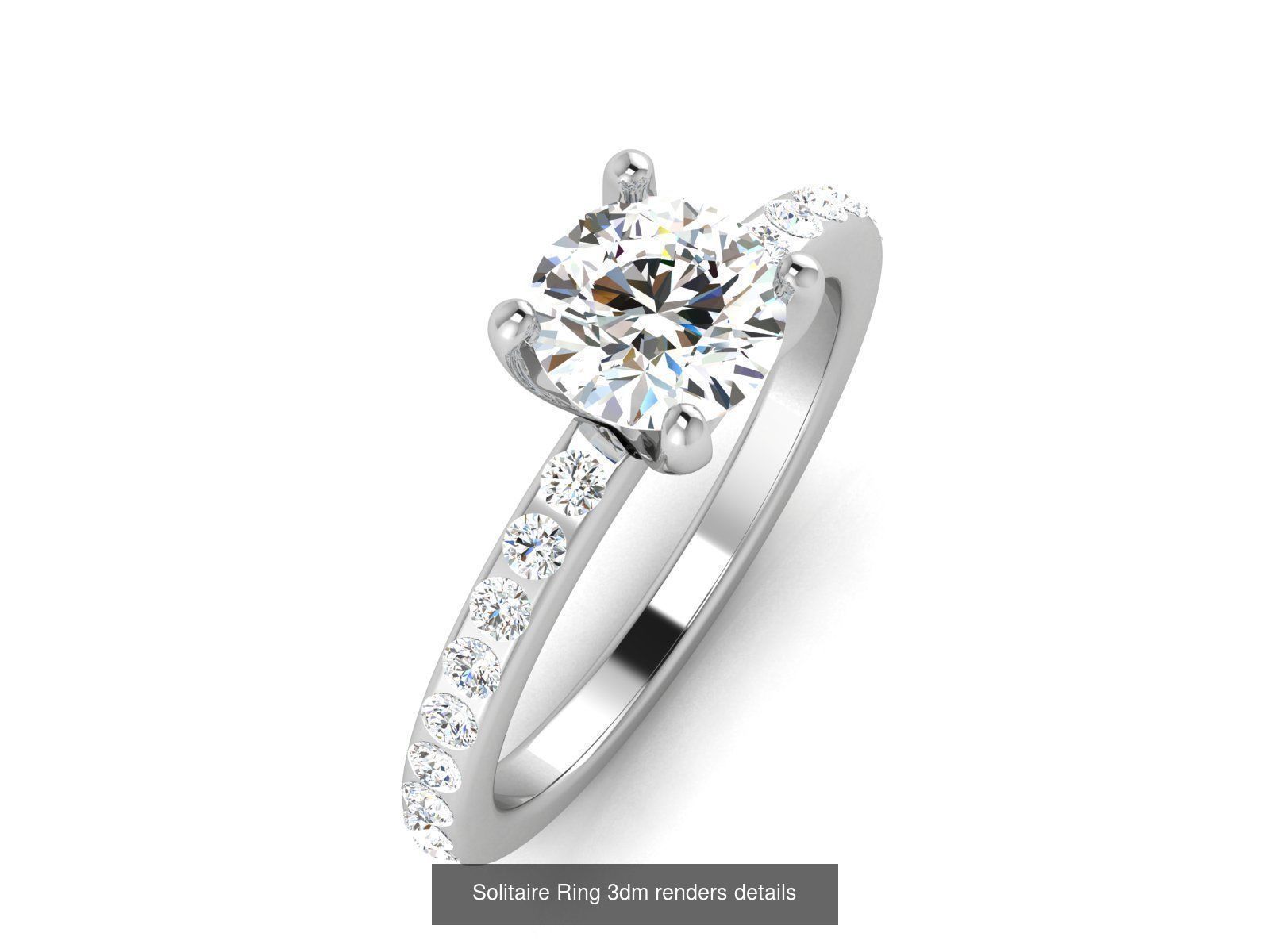 73 Solitaire Ring 3dm renders details  3D Model Collection_71