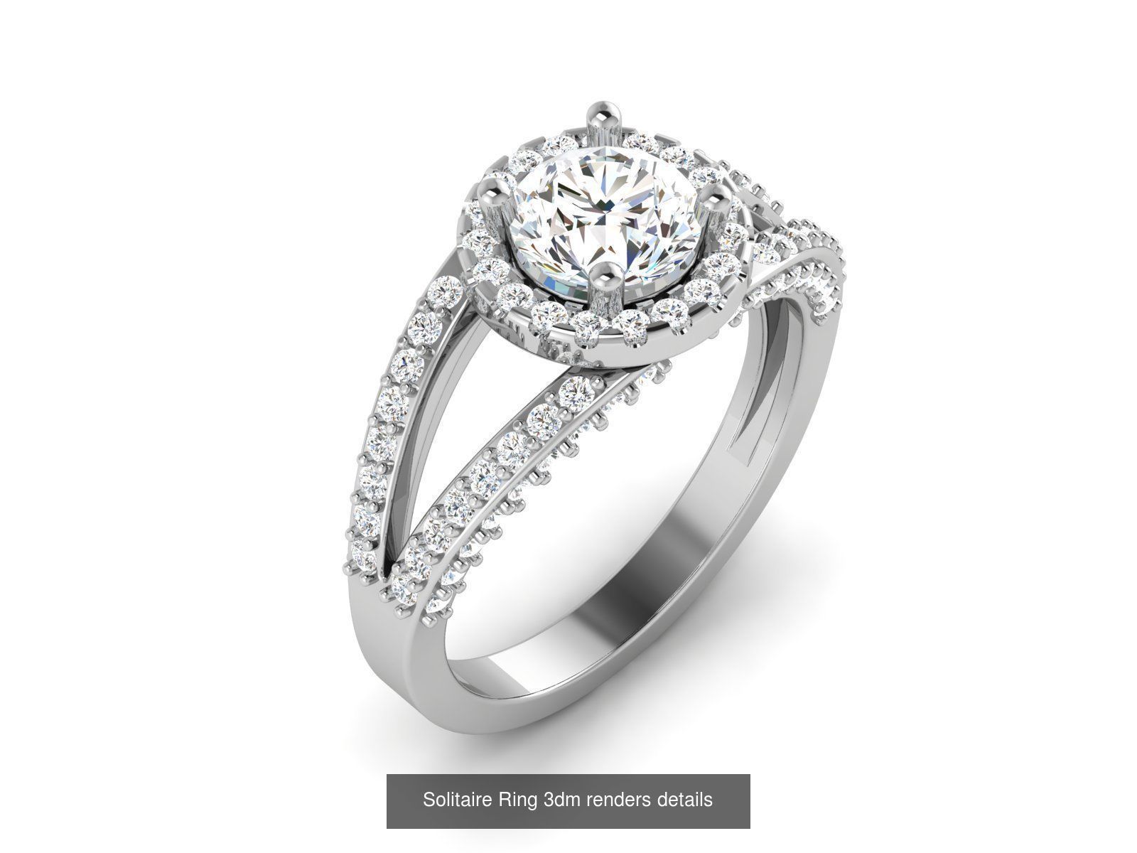 73 Solitaire Ring 3dm renders details  3D Model Collection_14
