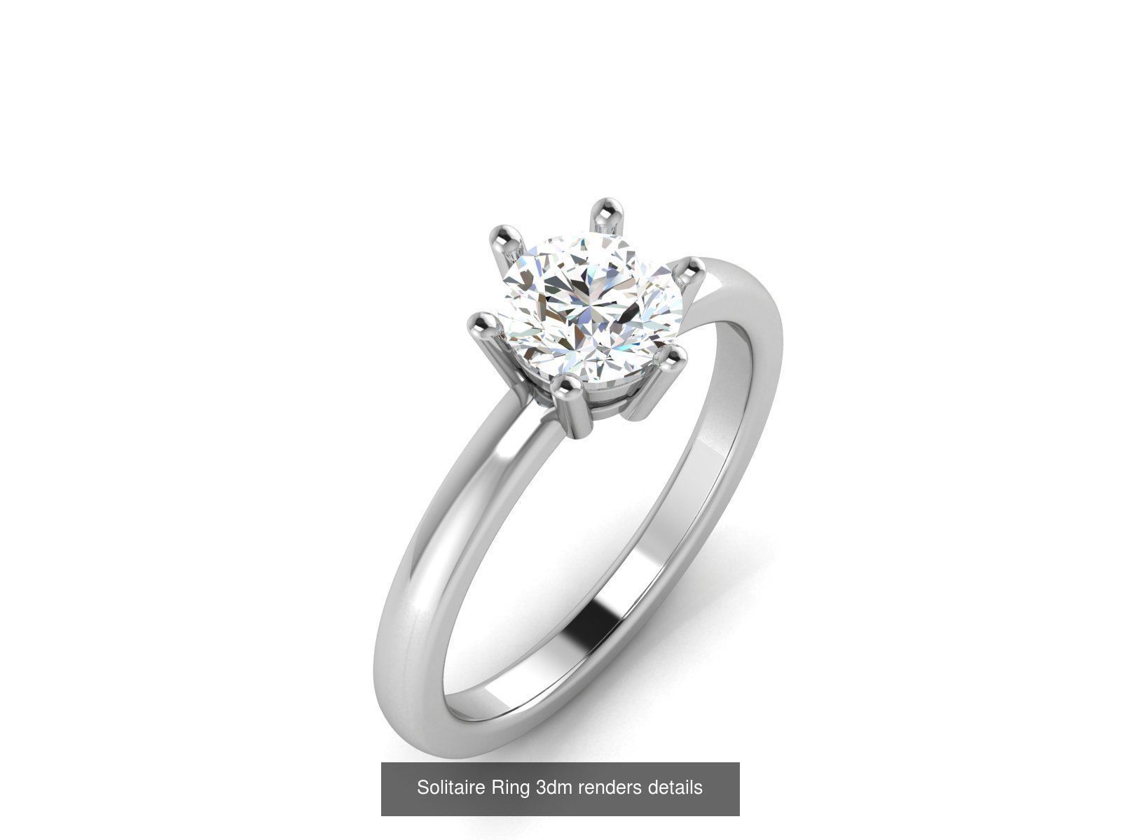 73 Solitaire Ring 3dm renders details  3D Model Collection_6