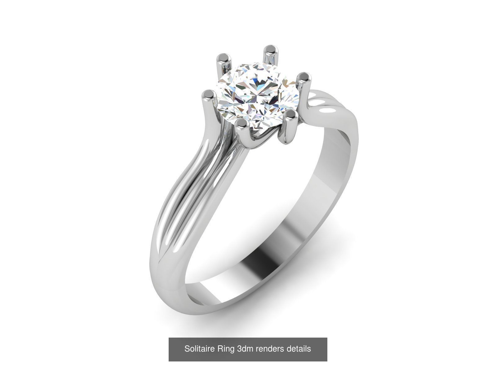 73 Solitaire Ring 3dm renders details  3D Model Collection_38