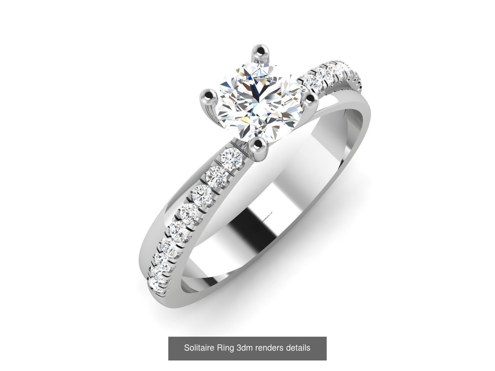 73 Solitaire Ring 3dm renders details  3D Model Collection_15