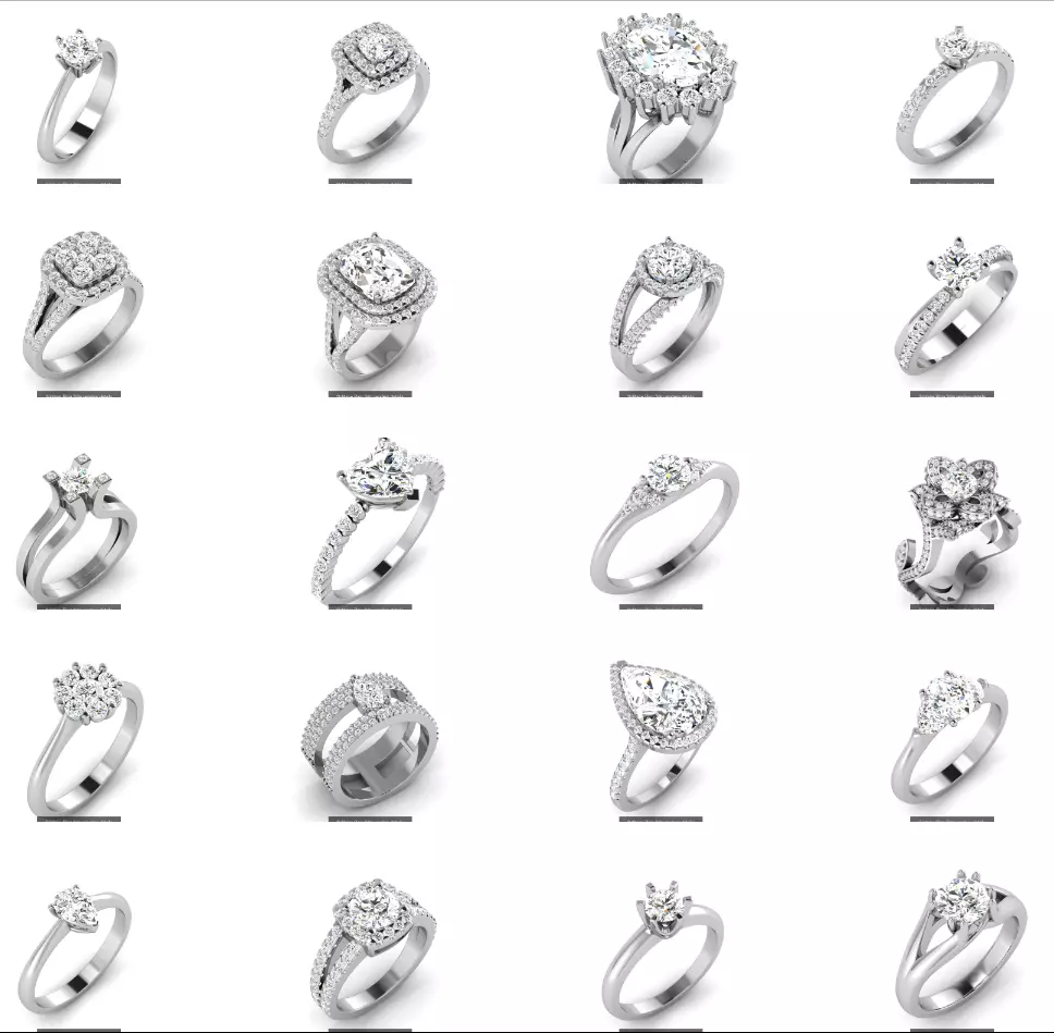 73 Solitaire Ring 3dm renders details  3D Model Collection_0