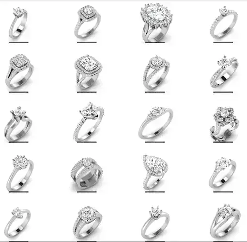 73 Solitaire Ring 3dm renders details  3D Model Collection