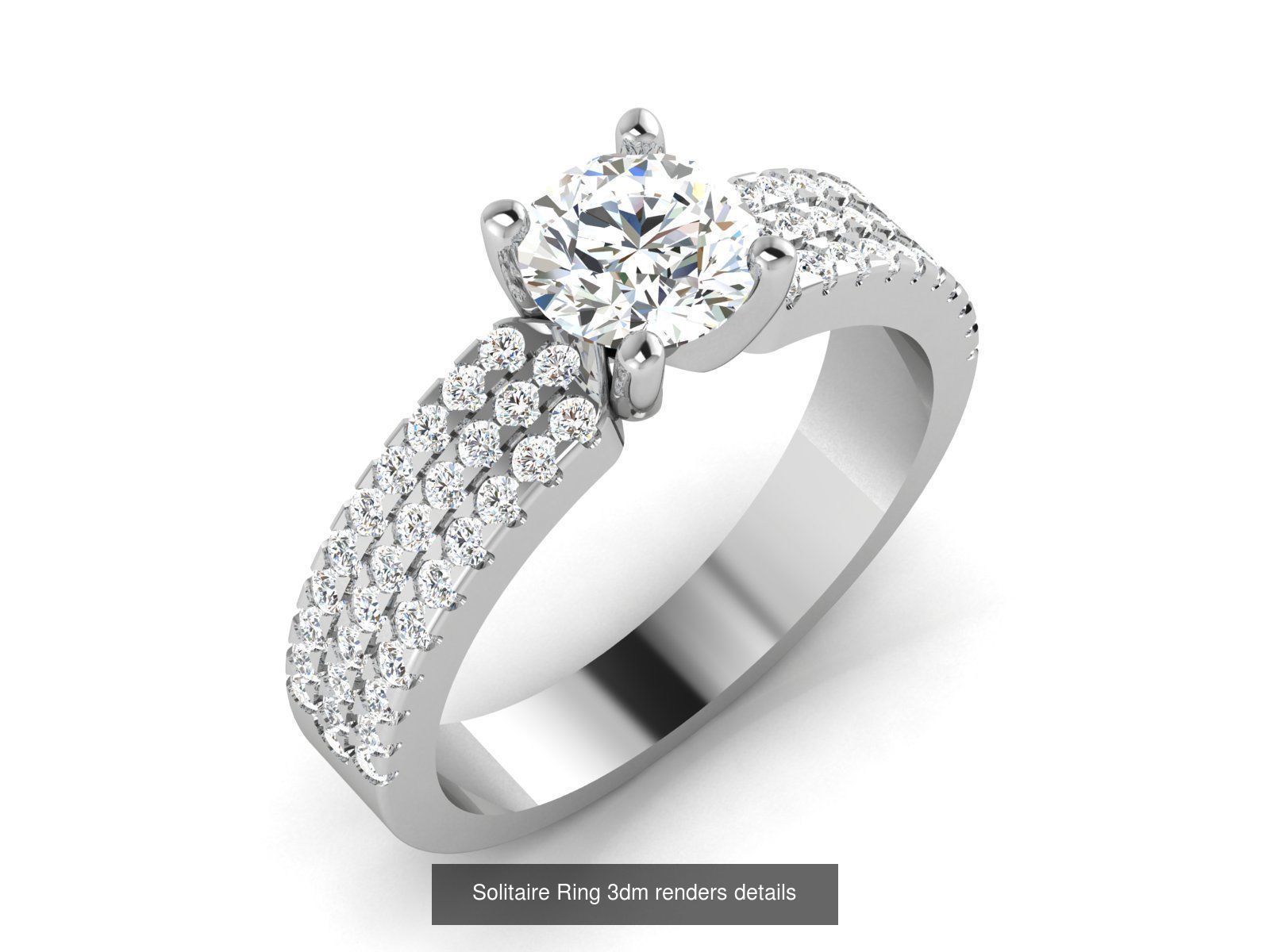 73 Solitaire Ring 3dm renders details  3D Model Collection_66