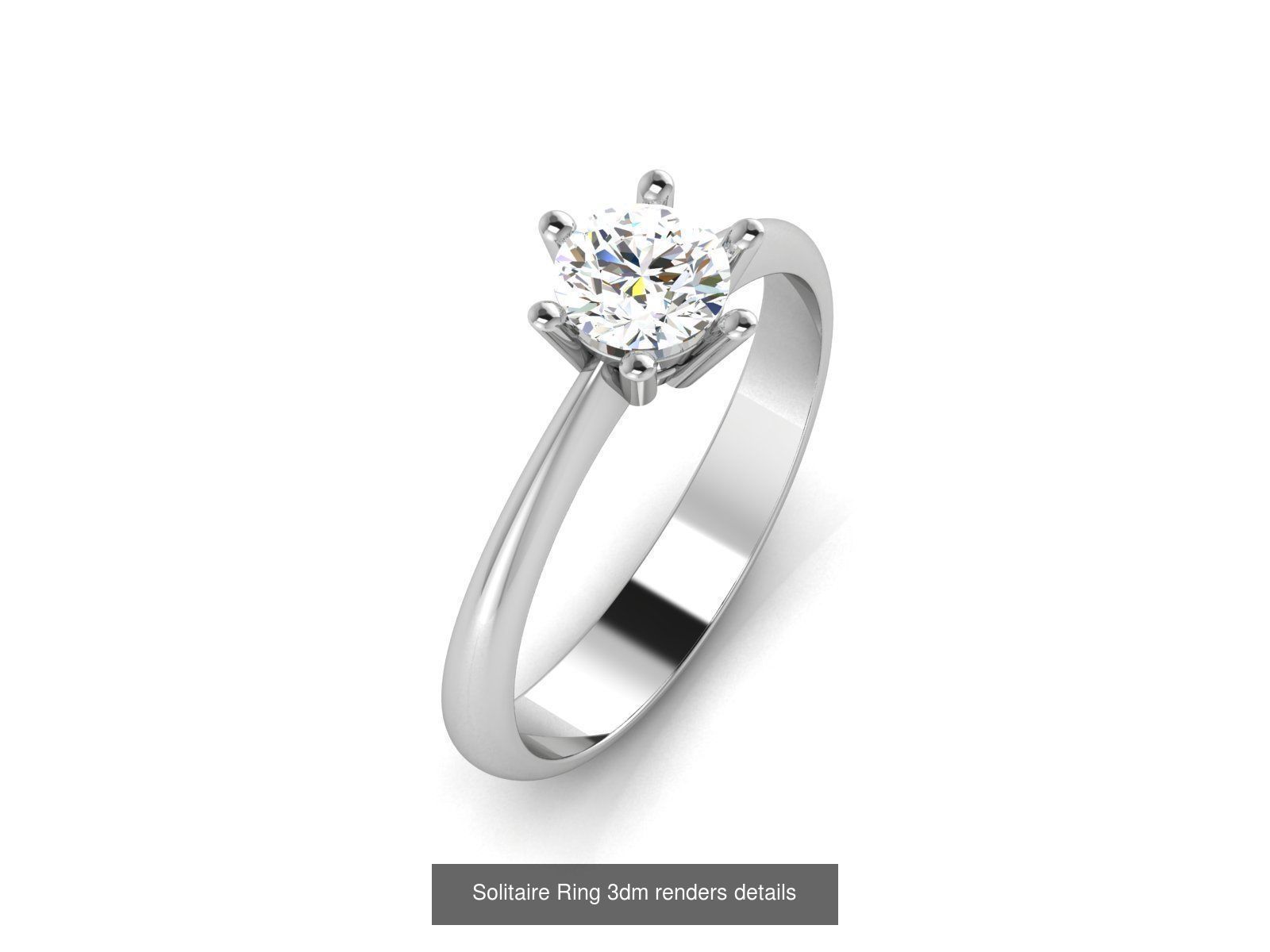 73 Solitaire Ring 3dm renders details  3D Model Collection_7