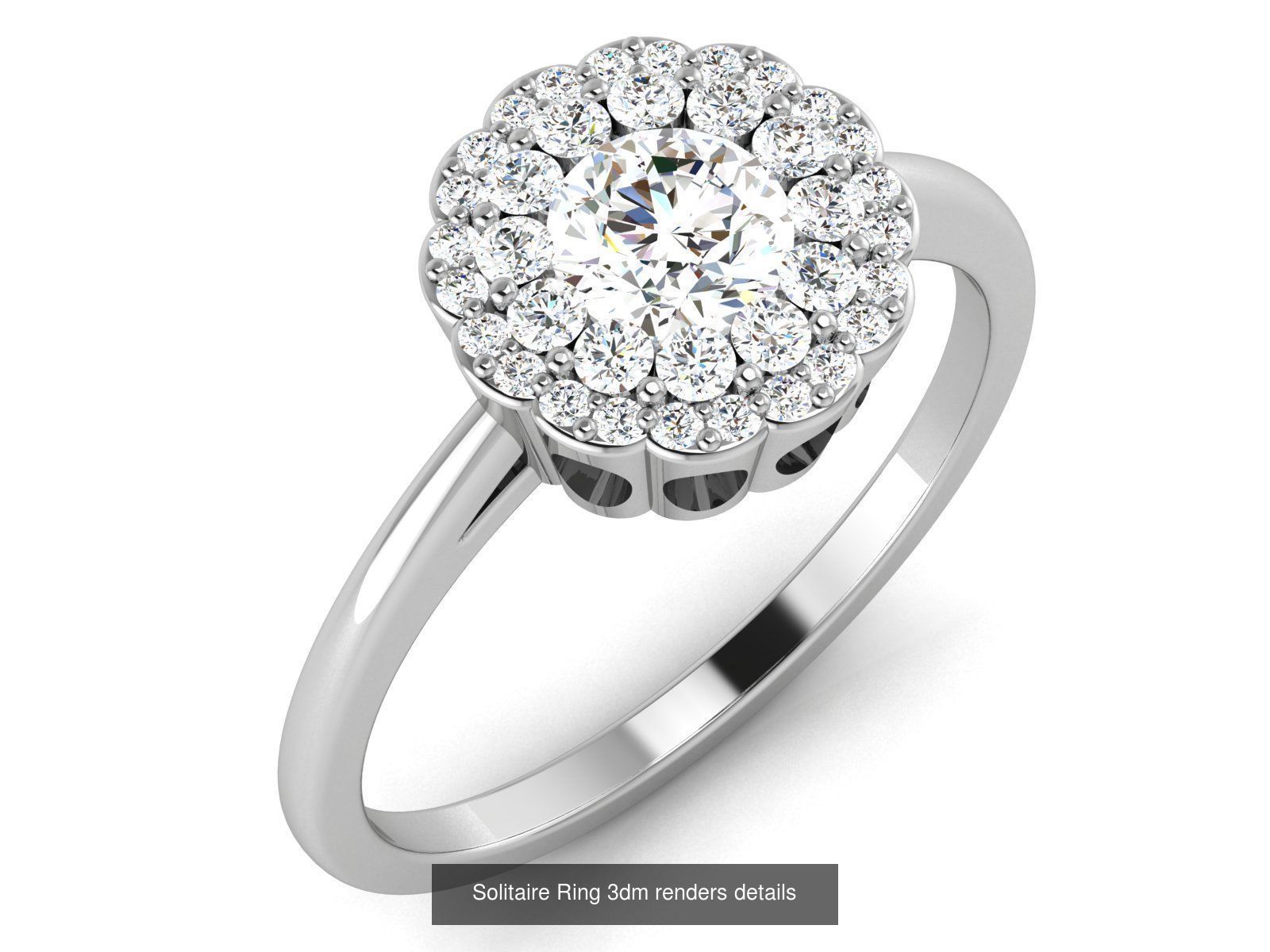 73 Solitaire Ring 3dm renders details  3D Model Collection_33
