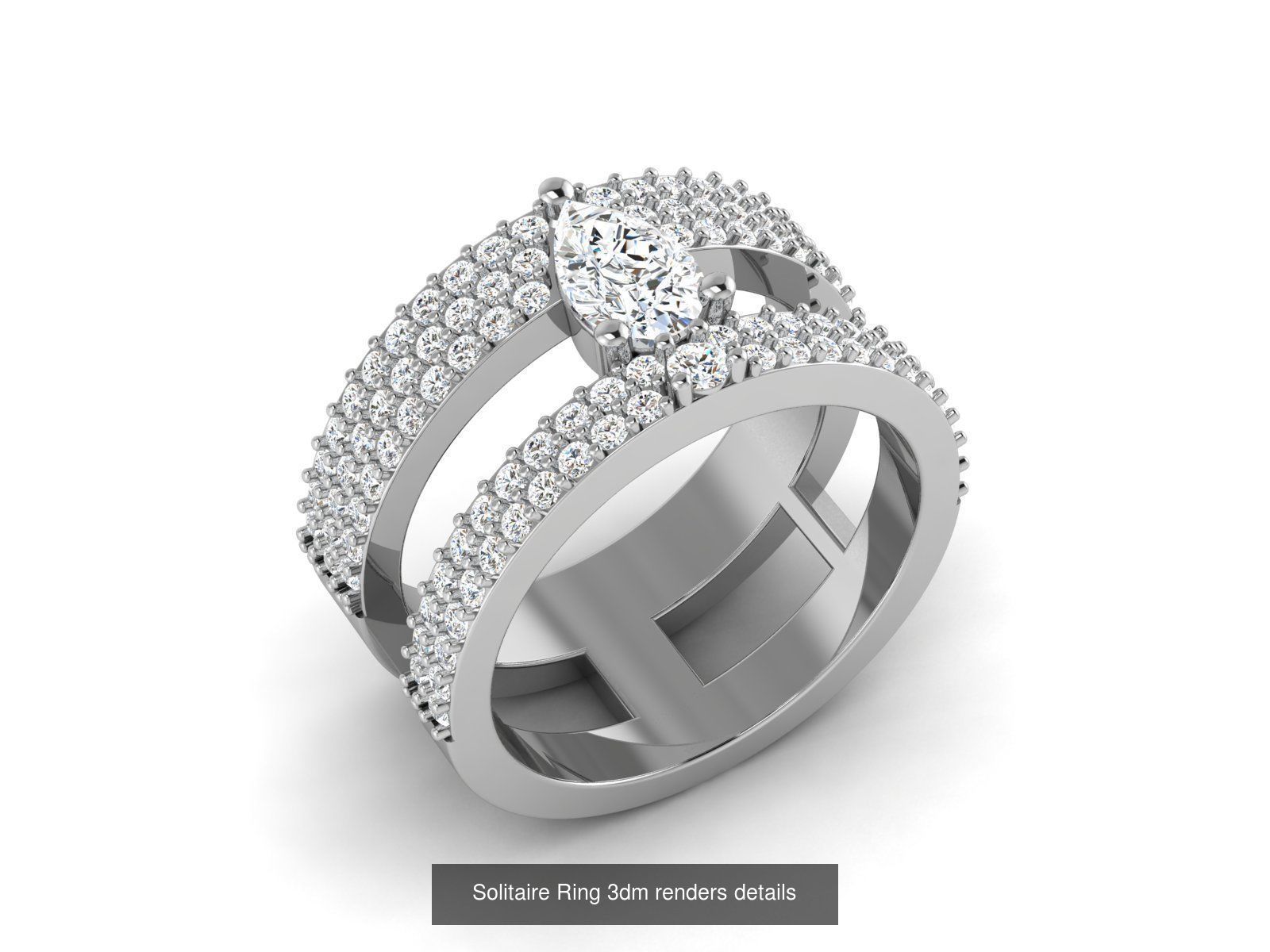 73 Solitaire Ring 3dm renders details  3D Model Collection_21