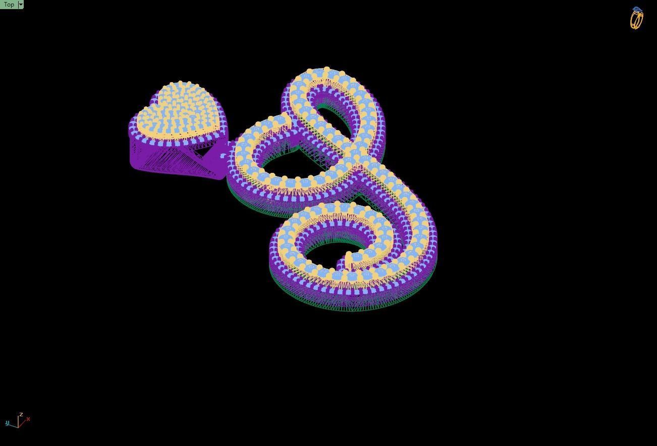 Custom Cursive Initial S Letter Diamond Pendant A to Z Alphabet 3D print model_15