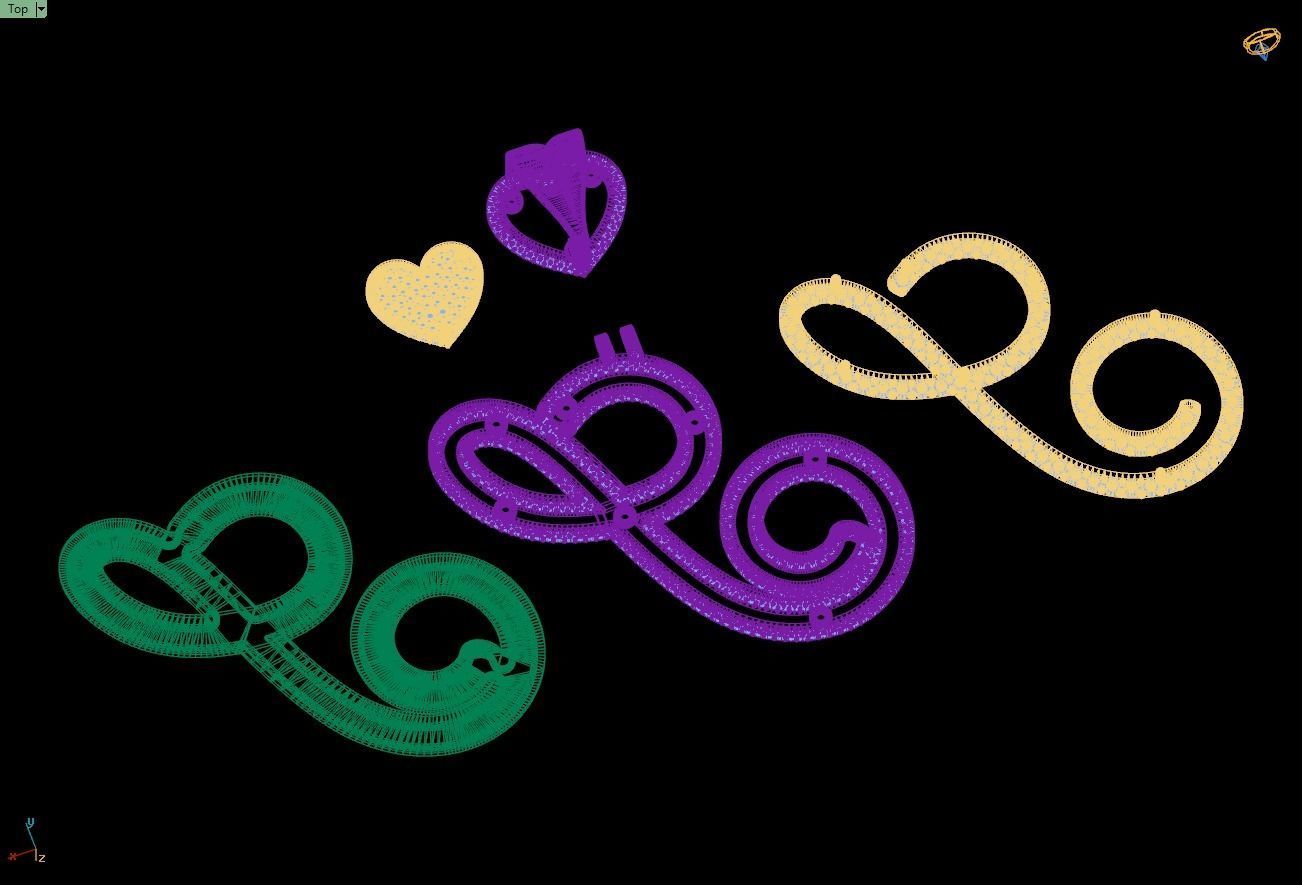 Custom Cursive Initial S Letter Diamond Pendant A to Z Alphabet 3D print model_17